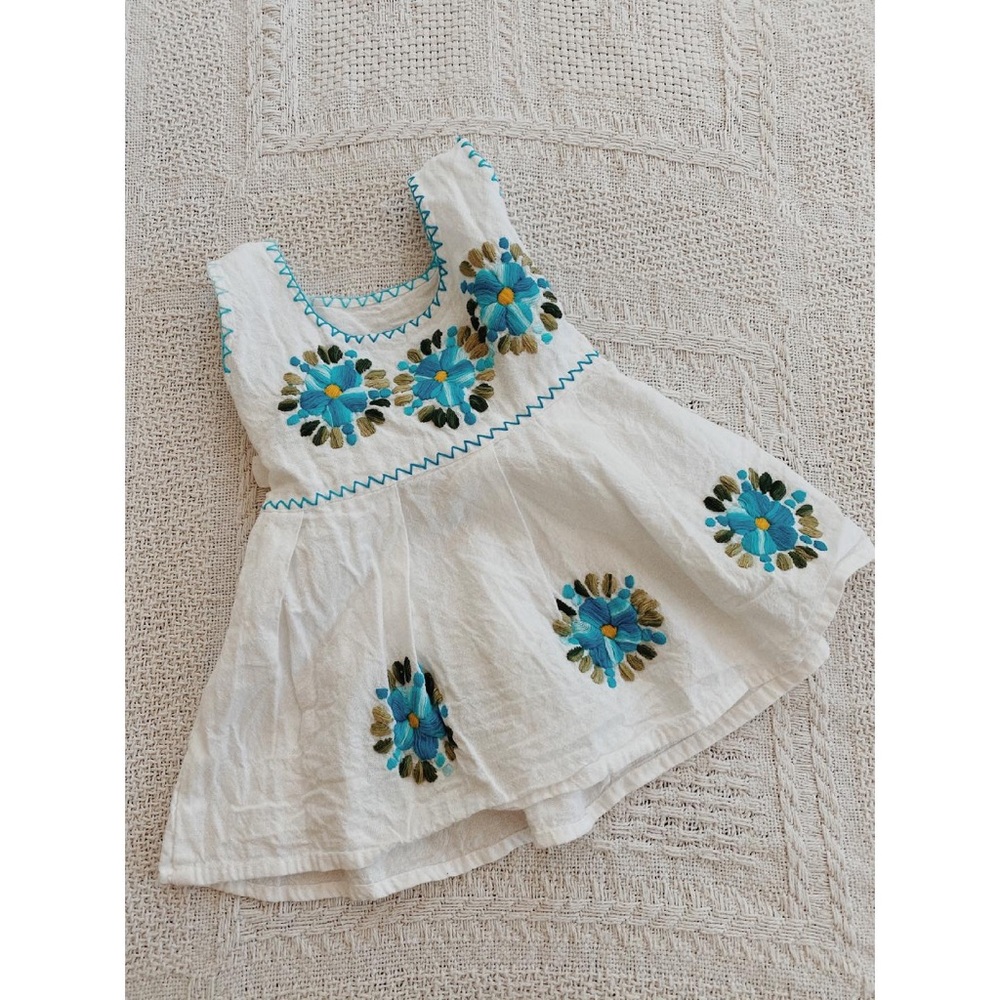 Adorable Hand Embroidered Mexican Baby Dress☁️